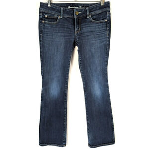 American Eagle Slim Boot Jeans Womens 8R Blue Stretch Low Rise Bootcut Denim